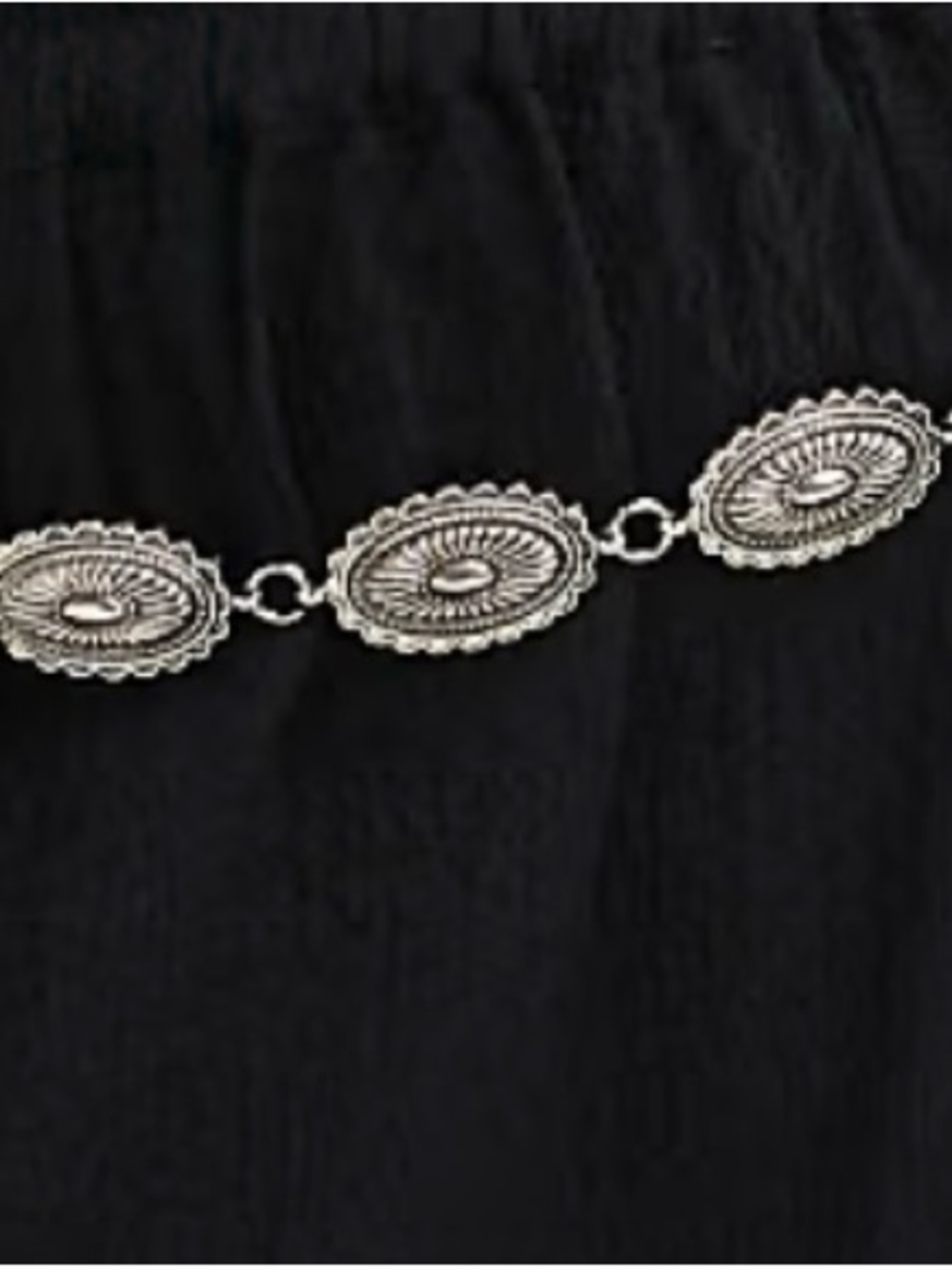 Silver-Tone Concho Link Belt -40” - Picture 1 of 3